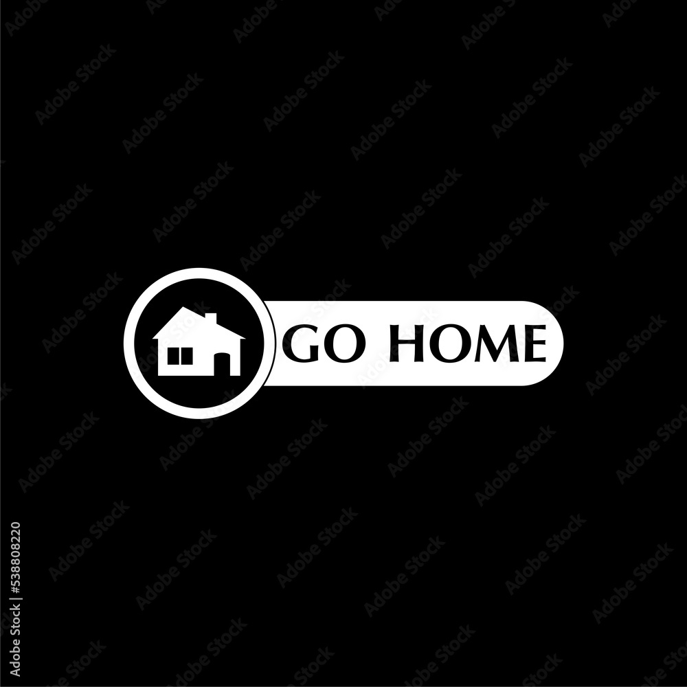 Poster go home button icon isolated on dark background