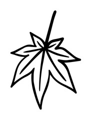 Obraz premium もみじ、紅葉、秋の風物詩、単品、線画