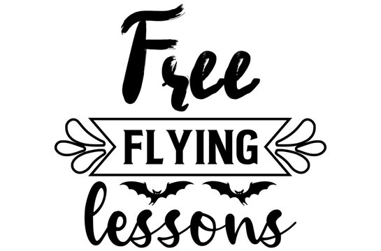 Free flying lessons 1, Halloween Pumpkin SVG Design, T-Shirt Design, SVG Bundle