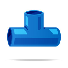 Tee pipe fitting vector isolated illustration