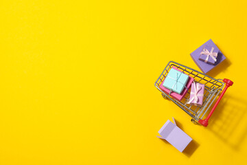 Concept of shopping and Black friday, space for text