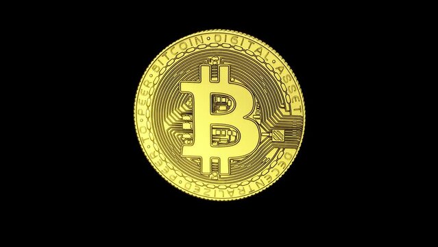 Bitcoin Cartoon Edge, Z Spin, Simple Animation, Transparent PNG background