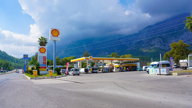 Antalya, Turkey - September 17, 2022: Shell gas station