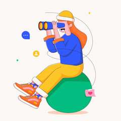 Looking for employee hiring concept illustration