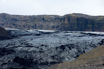 Glacier Solheimajökull near SKogar.