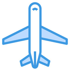 plane blue outline icon