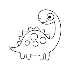 Cute cartoon dinosaur illustration vector