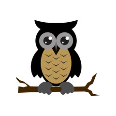 Vector illustration of cute cartoon owl