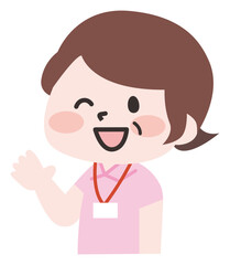Obraz premium 訪問看護のシニア女性スタッフ
