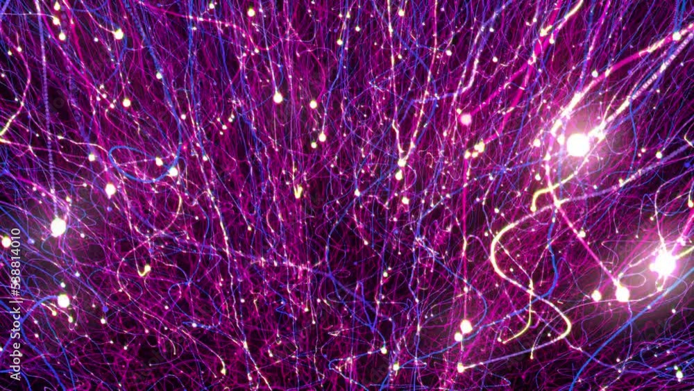 Aufkleber bright multi-colored particles fill the space with jets of energy and light. shiny colorful abstract