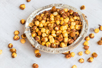 Roasted chickpeas, roasted black chana  or chana masala, indian snack