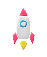 3d Rocket vector icon. Concept for spaceship and startup. Business, space, rocket icon