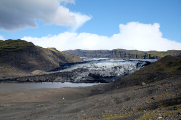 Glacier Solheimajökull near SKogar.