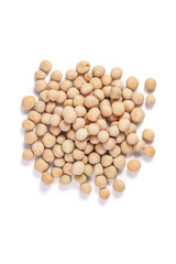 Yellow Pea (white peas, matar sabut). Sugar pea on white background