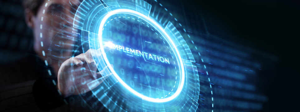 IMPLEMENTATION, web technology concept.  Business, Technology, Internet and network concept.