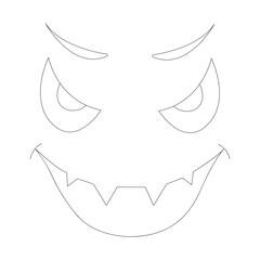 Angry pumpkin face expression isolated on white background. spooky face expression vector. 