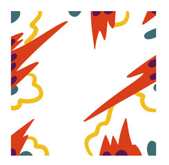 Red peaks outline background frame geometric shapes 