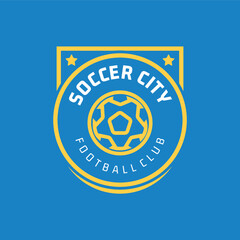 soccer city football club logo design sky blue background