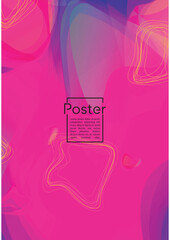 Futuristic Geometric Cover Design with Gradient and Abstract Lines, Figures for your Business. Template Fluid Rainbow Poster Design, Gradient Flow Effect for Electronic Festival.