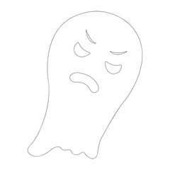 Sketch of a Halloween scary ghost vector isolated on white background. spooky ghost vector. 