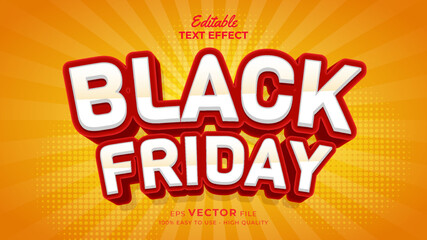 Editable text style effect - Black friday 3d text effects styleillustration