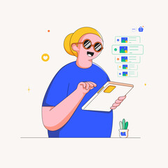Wishes list order online concept illustration