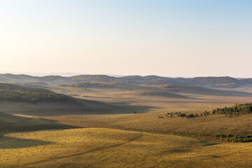 Fototapeta na wymiar autumn grassland beautiful scenery in Inner Mongolia China
