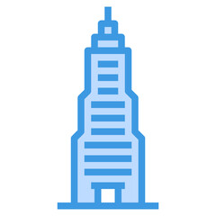 skyscraper filled outline icon