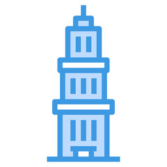 skyscraper filled outline icon