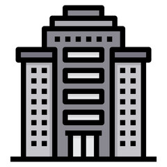 skyscraper filled outline icon