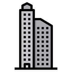 skyscraper filled outline icon