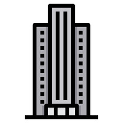 skyscraper filled outline icon