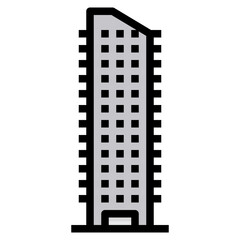 skyscraper filled outline icon