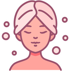 Woman getting hair spa treatment vector illustration