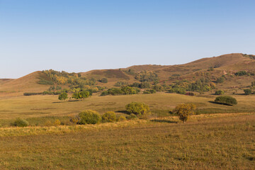 Fototapeta na wymiar autumn grassland beautiful scenery in Inner Mongolia China