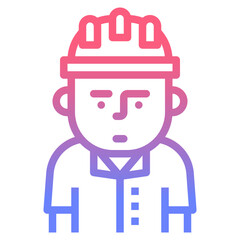 contractor line gradient icon