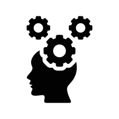 Mind Settings icon. Black vector graphics