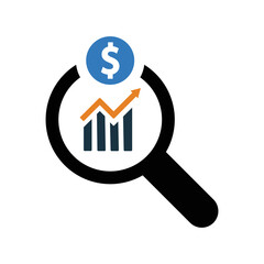 Money Analysis icon. Editable vector logo.