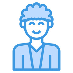 avatar blue outline icon