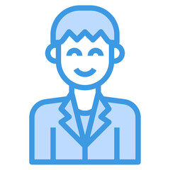 avatar blue outline icon