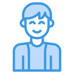 avatar blue outline icon