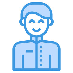 avatar blue outline icon