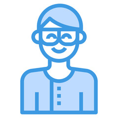 avatar blue outline icon