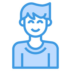 avatar blue outline icon