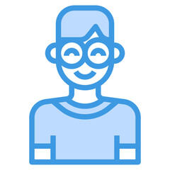 avatar blue outline icon