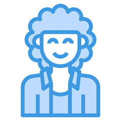 avatar blue outline icon