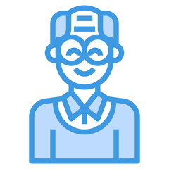 avatar blue outline icon