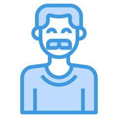 avatar blue outline icon