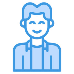 avatar blue outline icon