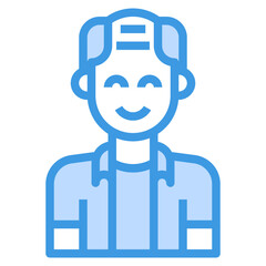 avatar blue outline icon